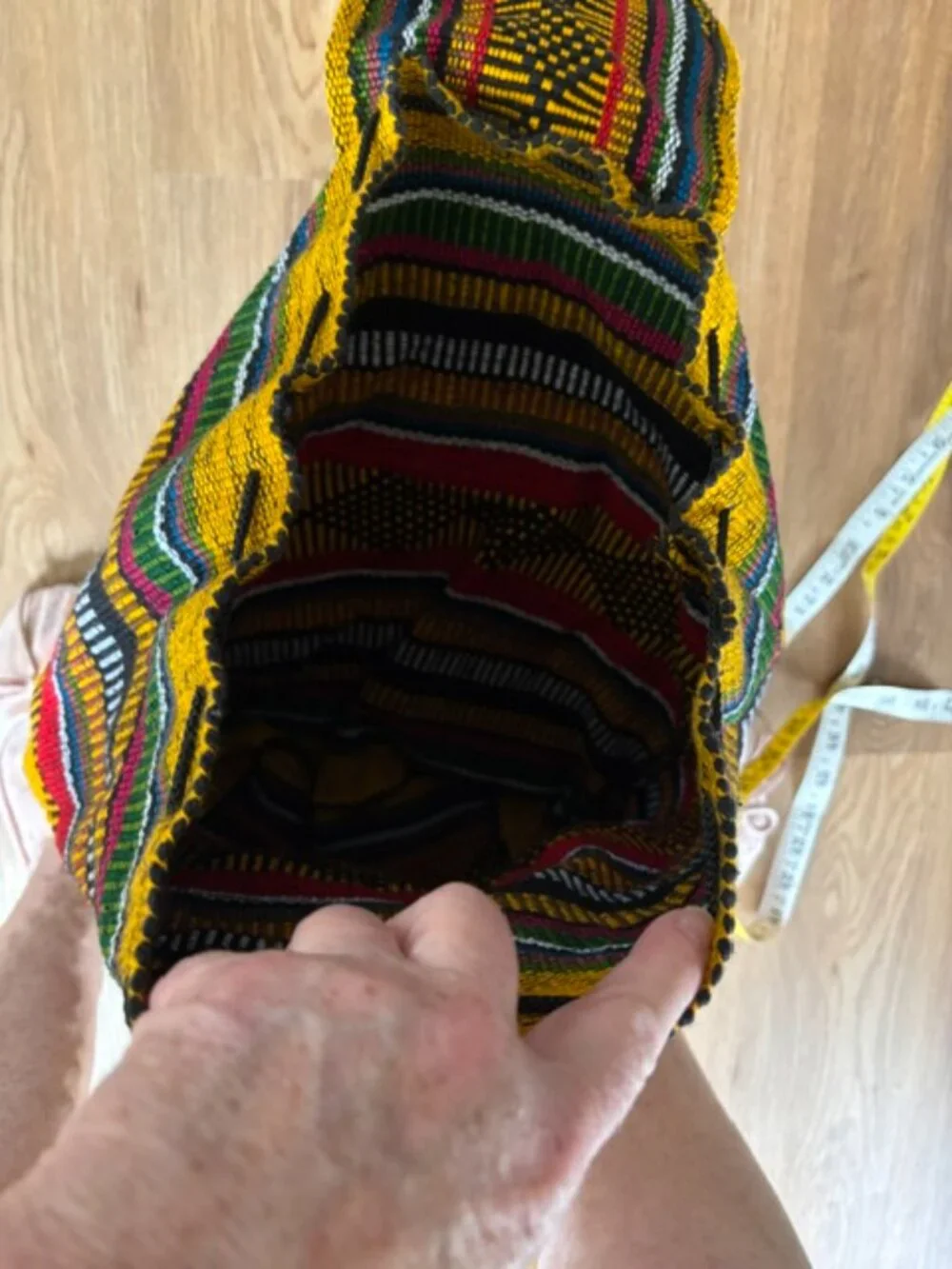 Lillo Multicolor Artesanias Mexican Woven Unisex Hippie Baja Backpack EUC
